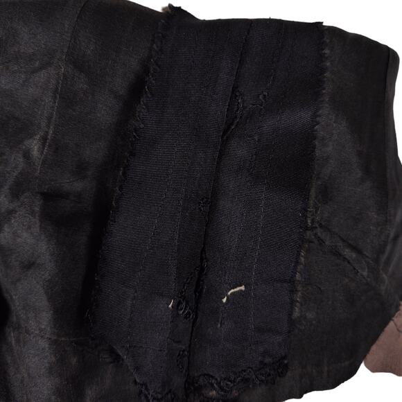 Vintage 50s Boat Neck Cocktail Dress Size 6 Black Embroidered Knee Length - Picture 7 of 16